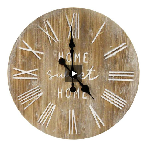 Image of Rustic "Home Sweet Home" Wood Clock - Hen & Tilly 