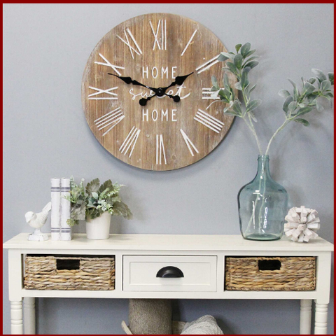 Image of Rustic "Home Sweet Home" Wood Clock - Hen & Tilly 