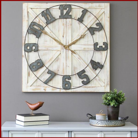 Image of Barn Wood Farmhouse Wall Clock - Hen & Tilly 