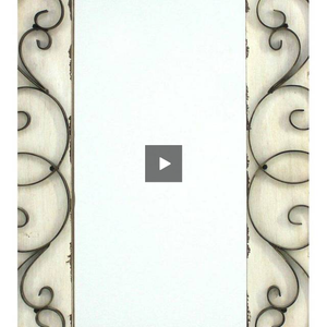 Antiqued Vintage White Scroll Wall Mirror - Hen & Tilly 