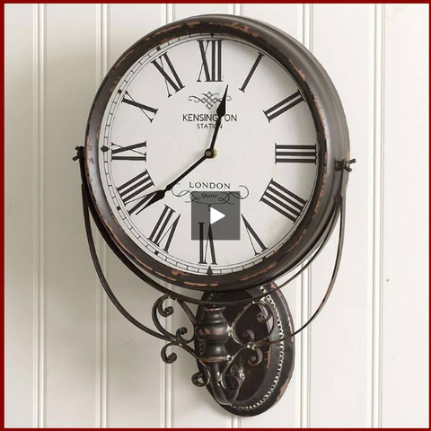 Image of Rustic Kensington Station Wall Clock - Hen & Tilly 
