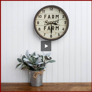 "Farm Sweet Farm" Rustic Farmhouse Clock - Hen & Tilly 