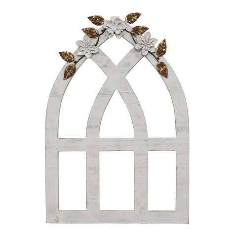 Image of White Window Arch with Gold Flowers - Hen & Tilly 