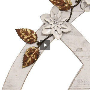 White Window Arch with Gold Flowers - Hen & Tilly 