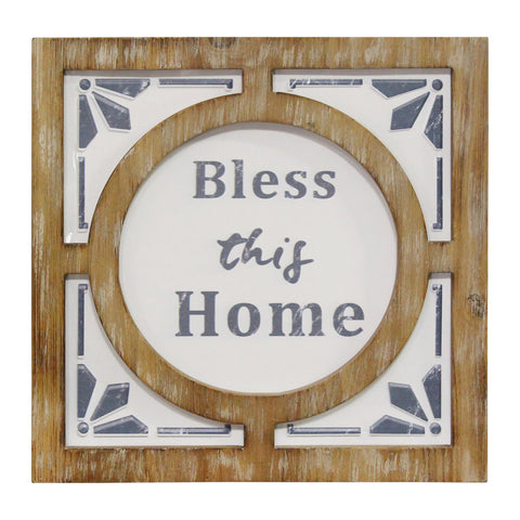 Image of "Bless this Home" Rustic Wall Art - Hen & Tilly 