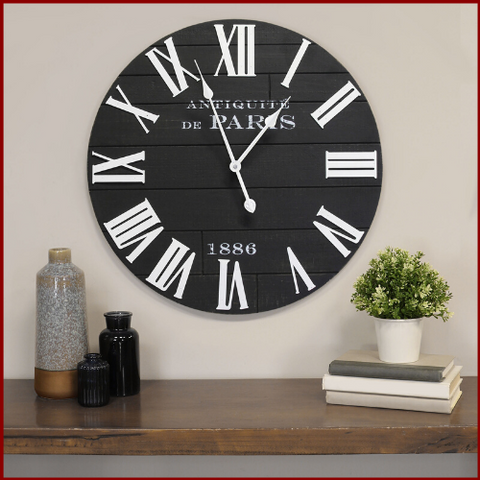 Image of The "Vincent" Black and White Wall Clock - Hen & Tilly 