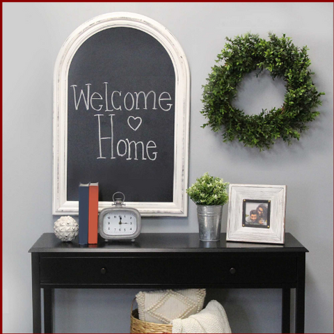 Image of Distressed White Arched Farmhouse Chalkboard - Hen & Tilly 