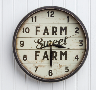 "Farm Sweet Farm" Rustic Farmhouse Clock - Hen & Tilly 