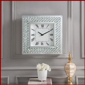 Crystal Roman Numeral Wall Clock - Hen & Tilly 