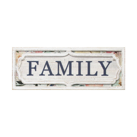 Image of Rustic Floral "Family" Wall Decor - Hen & Tilly 