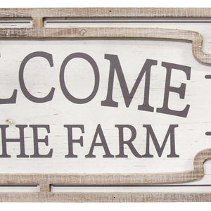 "Welcome To The Farm" Distressed Sign - Hen & Tilly 