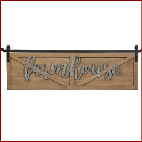 Image of Oversized "Farmhouse" Barn Door Sign - Hen & Tilly 