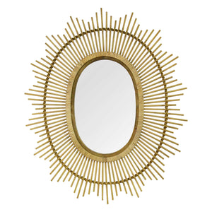 Kelly Bamboo Oval Wall Mirror - Hen & Tilly 