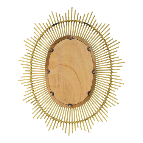 Image of Kelly Bamboo Oval Wall Mirror - Hen & Tilly 