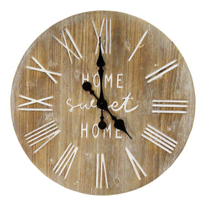 Rustic "Home Sweet Home" Wood Clock - Hen & Tilly 