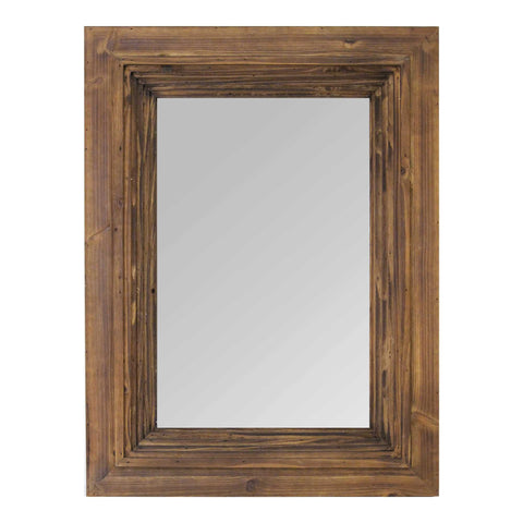 Image of Cherry Wood Layered Wall Mirror - Hen & Tilly 