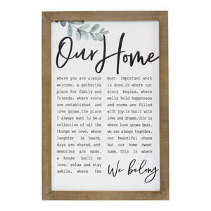"Our Home" Metal and Wood Wall Art - Hen & Tilly 