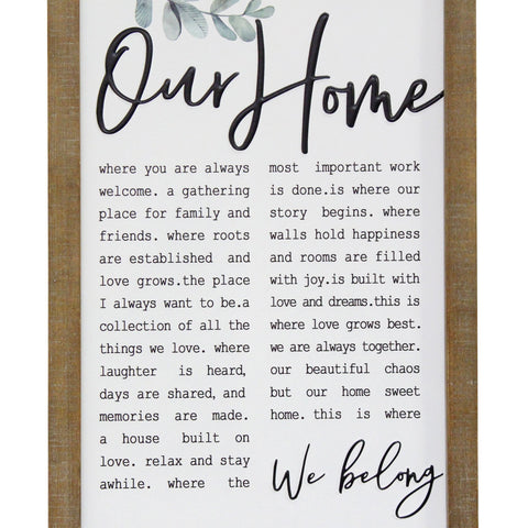Image of "Our Home" Metal and Wood Wall Art - Hen & Tilly 