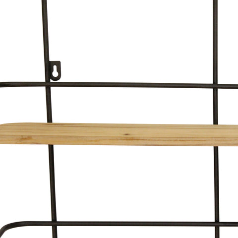 Image of Black and Wood Wall Shelf - Hen & Tilly 