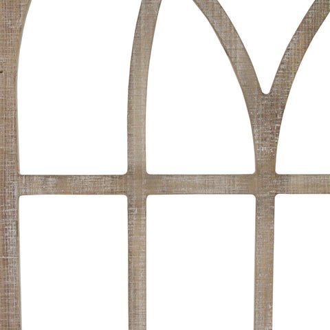 Image of Distressed Arch Window with Metal Accents - Hen & Tilly 