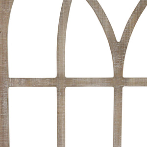 Distressed Arch Window with Metal Accents - Hen & Tilly 