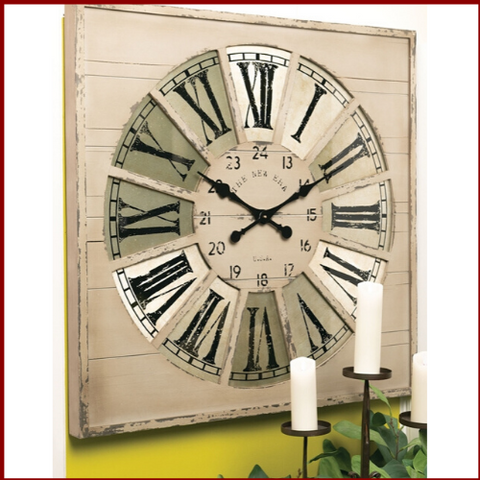 Image of Rustic Charm Roman Numeral Wall Clock - Hen & Tilly 