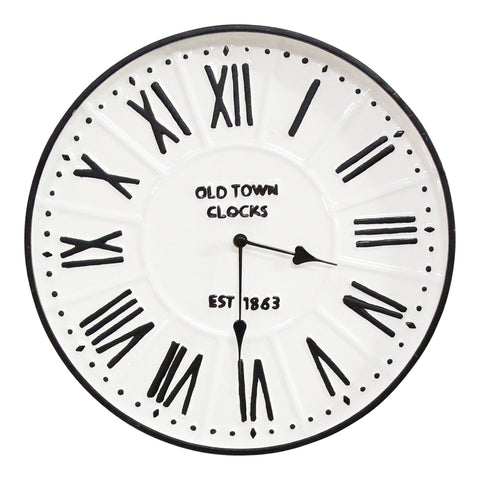 Image of Classic "Old Town" White Wall Clock - Hen & Tilly 