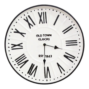 Classic "Old Town" White Wall Clock - Hen & Tilly 